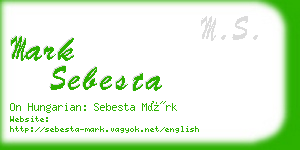 mark sebesta business card